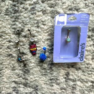 Set of 5 belly button rings